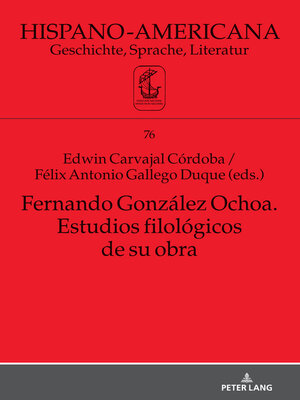 cover image of Fernando González Ochoa. Estudios filológicos de su obra